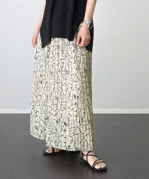 セール】線描き花柄プリント消しプリーツスカート(505013884) | Aletta  