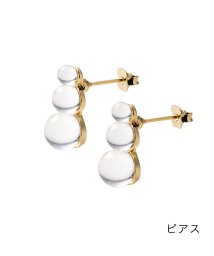 cream dot/3連クリアボールor艶めくパールのピアス/イヤリング/505013961