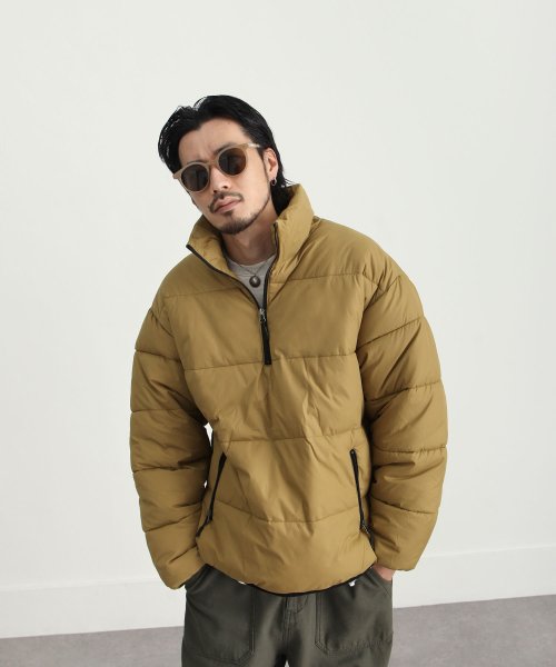 ZIP FIVE(ジップファイブ)/NYLON FIBER DOWN HALFZIP PULLOVER/キャメル