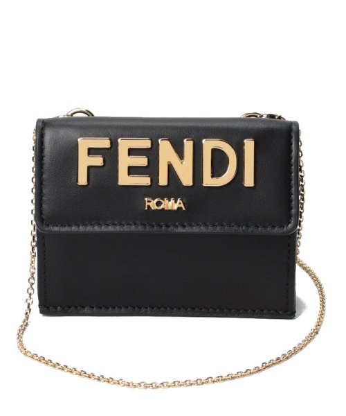 FENDI(フェンディ)/【FENDI】フェンディ コンパクト財布 FENDI チェーン付き 8M0481 AKK2 F0KUR /BLACK