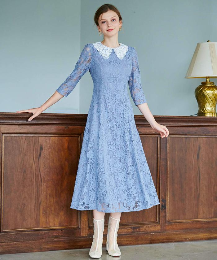 総レース付け襟ワンピース(505016151) | アンドクチュール(And Couture