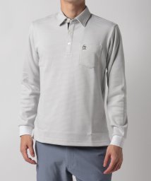 Munsingwear(マンシングウェア)/HEAT NAVI(保温機能)ボーダー長袖シャツ/グレー×ホワイト