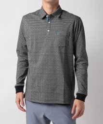 Munsingwear(マンシングウェア)/ギンガムジャカード長袖シャツ/ブラック