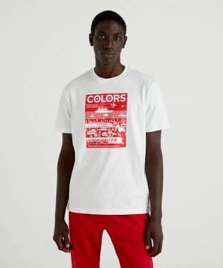 BENETTON (mens)/コットンフロントプリント半袖Tシャツ・カットソー/504972159