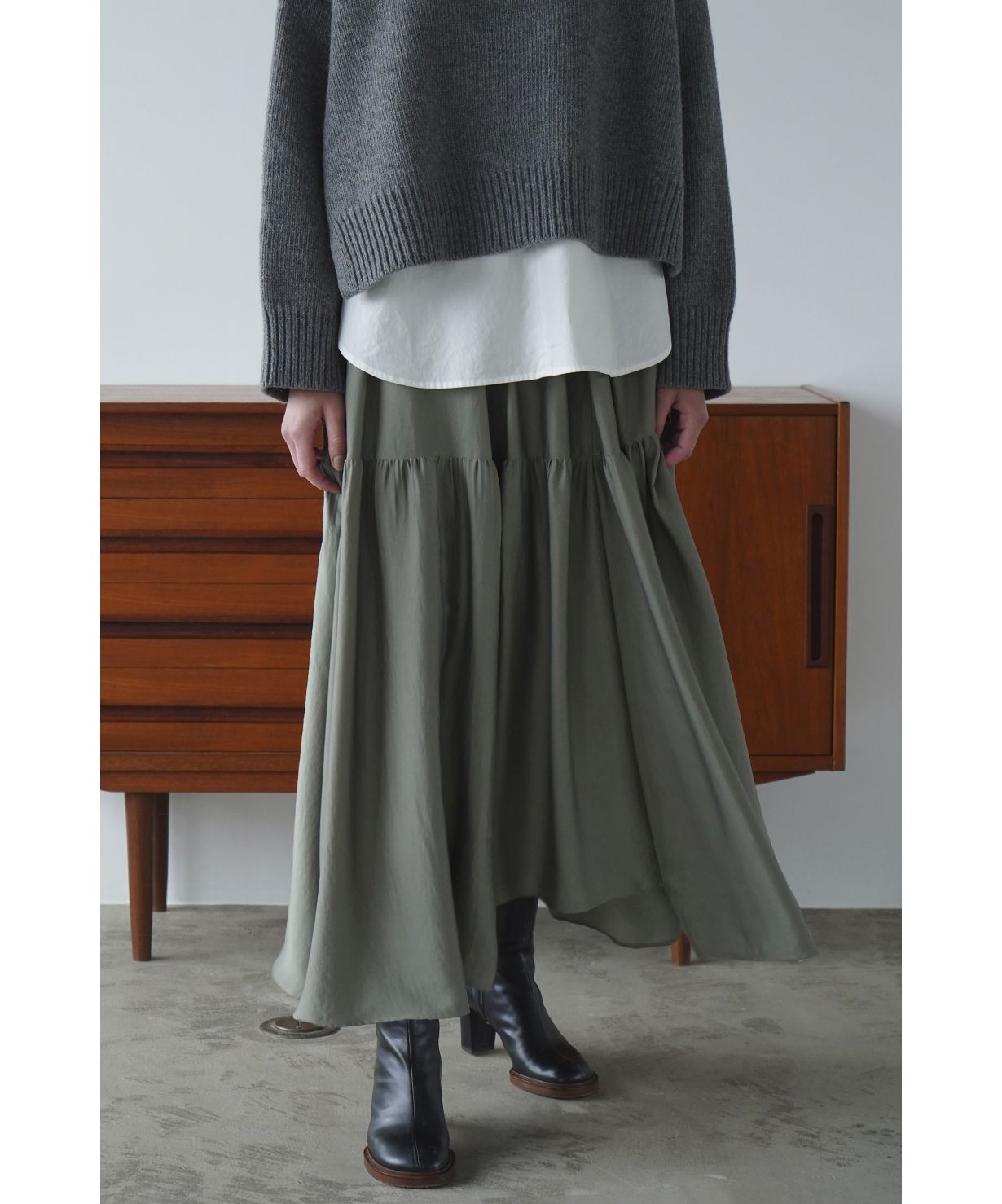 新品 CLANE クラネ TIERED SATIN SKIRT 激安正規 www.esn-spain.org