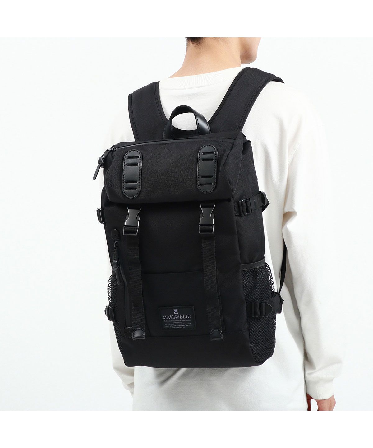 マキャベリック リュック MAKAVELIC DOUBLE BELT ZONE MIX DAYPACK BLACK EDITION 3122－10106