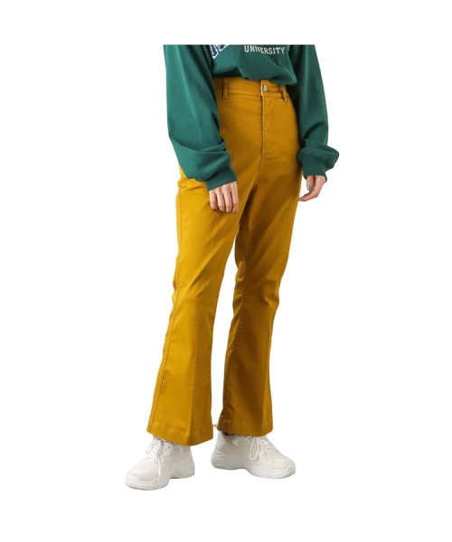 MAC HOUSE(women)(マックハウス（レディース）)/Dickies ディッキーズ ツイルフレアパンツ 2487－4401/イエロー