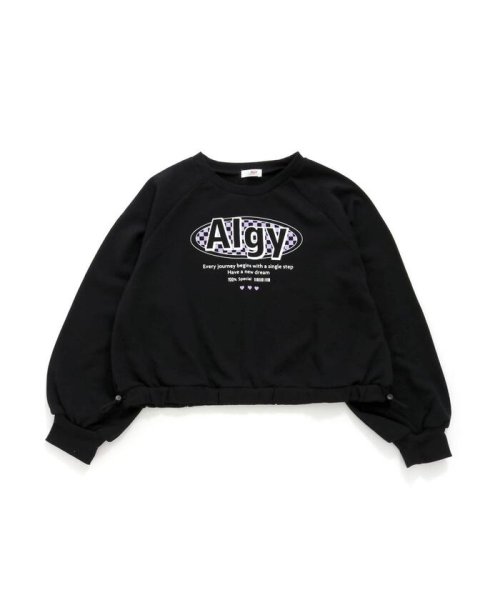 ALGY(アルジー)/裾ドロストトレーナー/ブラック