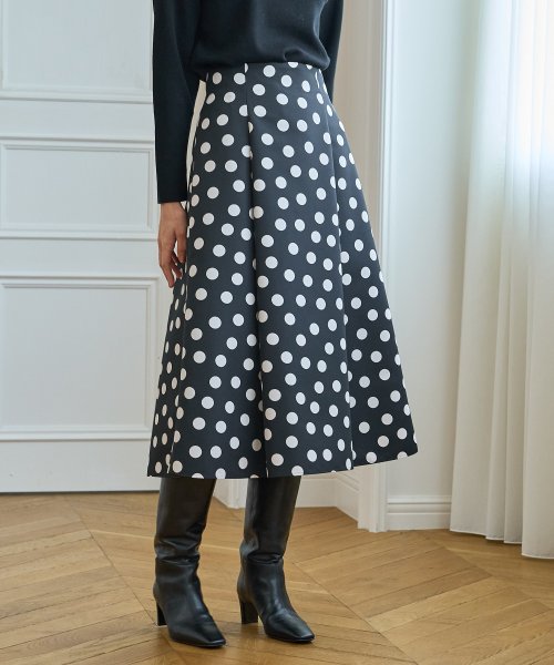 セール】グログランドットハイウエスト スカート(505013654) | アナイ  