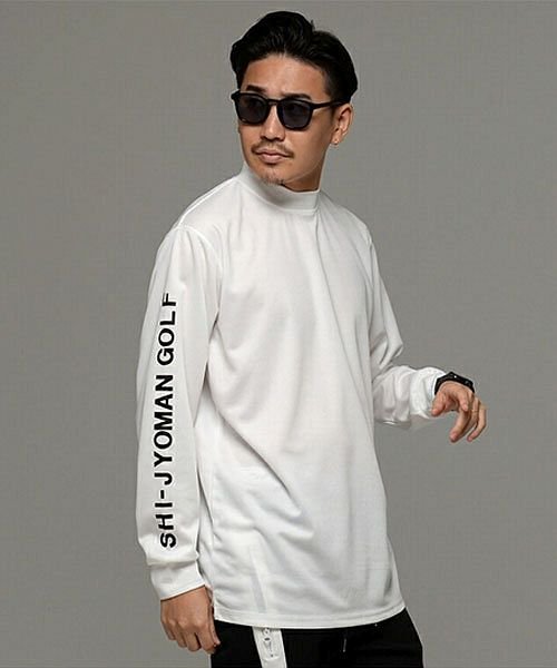 SB Select(エスビーセレクト)/SHI－JYOMAN GOLF アームロゴモックネックロンTEE 長袖Tシャツ/ホワイト