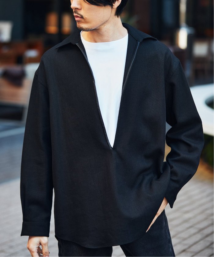 セール】【LA BOUCLE / ラブークル】レザーパイピング スキッパー