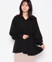 NICE CLAUP OUTLET(ナイスクラップ　アウトレット)/【natural couture】ウエストシャーリングシャツ/ブラック