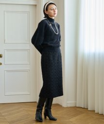 ANAYI(アナイ)/ラメツイードタイト スカート/ブラック