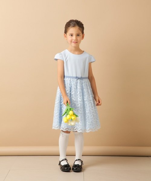 110－130]【セレモニースタイル】フラワー刺繍セレモニーワンピース  