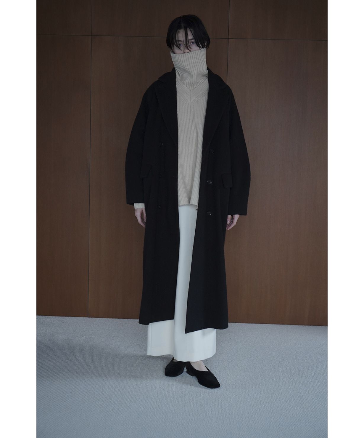 CLANE DOUBLW WOOL LONG COAT