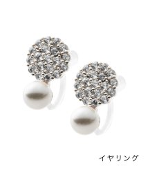 cream dot(クリームドット)/パールとパヴェで華やぐスタッドピアス/イヤリング/シルバー