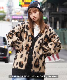 1111clothing(ワンフォークロージング)/モヘア カーディガン メンズ ニットカーディガン レディース ボレロ ニット カーデ 長袖 オーバーサイズ vカーデ ビッグシルエット 総柄 大きいサイズ 韓国/ブラウン