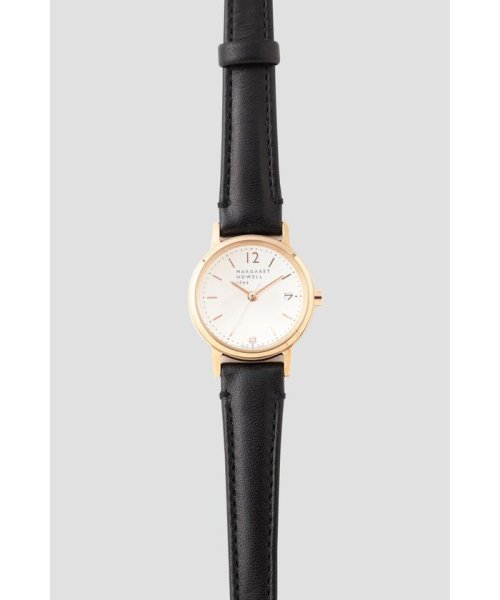 MARGARET HOWELL(マーガレット・ハウエル)/DATE / LEATHER STRAP WATCH LIMITED EDITION/BLACK