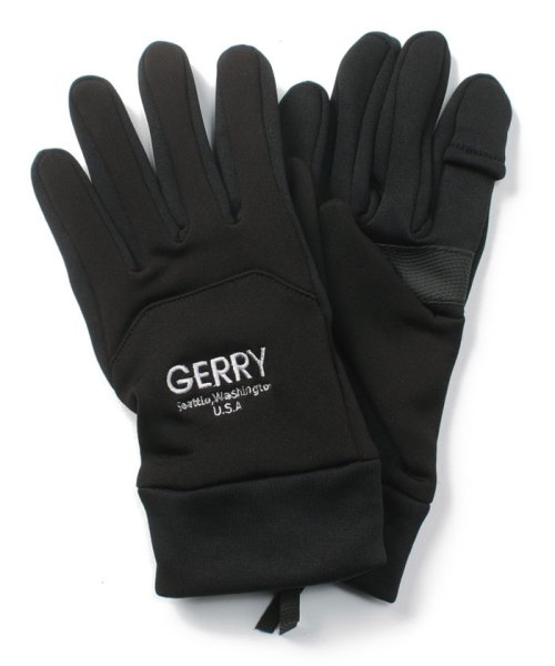 GERRY(ジェリー)/【GERRY】 ジェリー ジャージ生地 ワンポイントロゴ グローブ/暖か冬小物/アメカジ/ベーシック/ワンポイント/手袋/ブラック