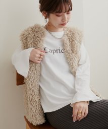 NICE CLAUP OUTLET(ナイスクラップ　アウトレット)/【natural couture】アソートロゴ入りフレアスリーブT/柄3