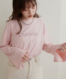 NICE CLAUP OUTLET(ナイスクラップ　アウトレット)/【natural couture】アソートロゴ入りフレアスリーブT/柄4