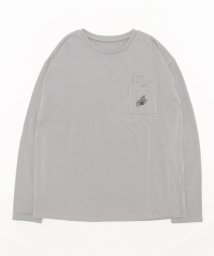 aimoha(aimoha（アイモハ）)/【genxder】ユニセックス　オリジナル蝶々刺繍ポケットロングTシャツ/グレー