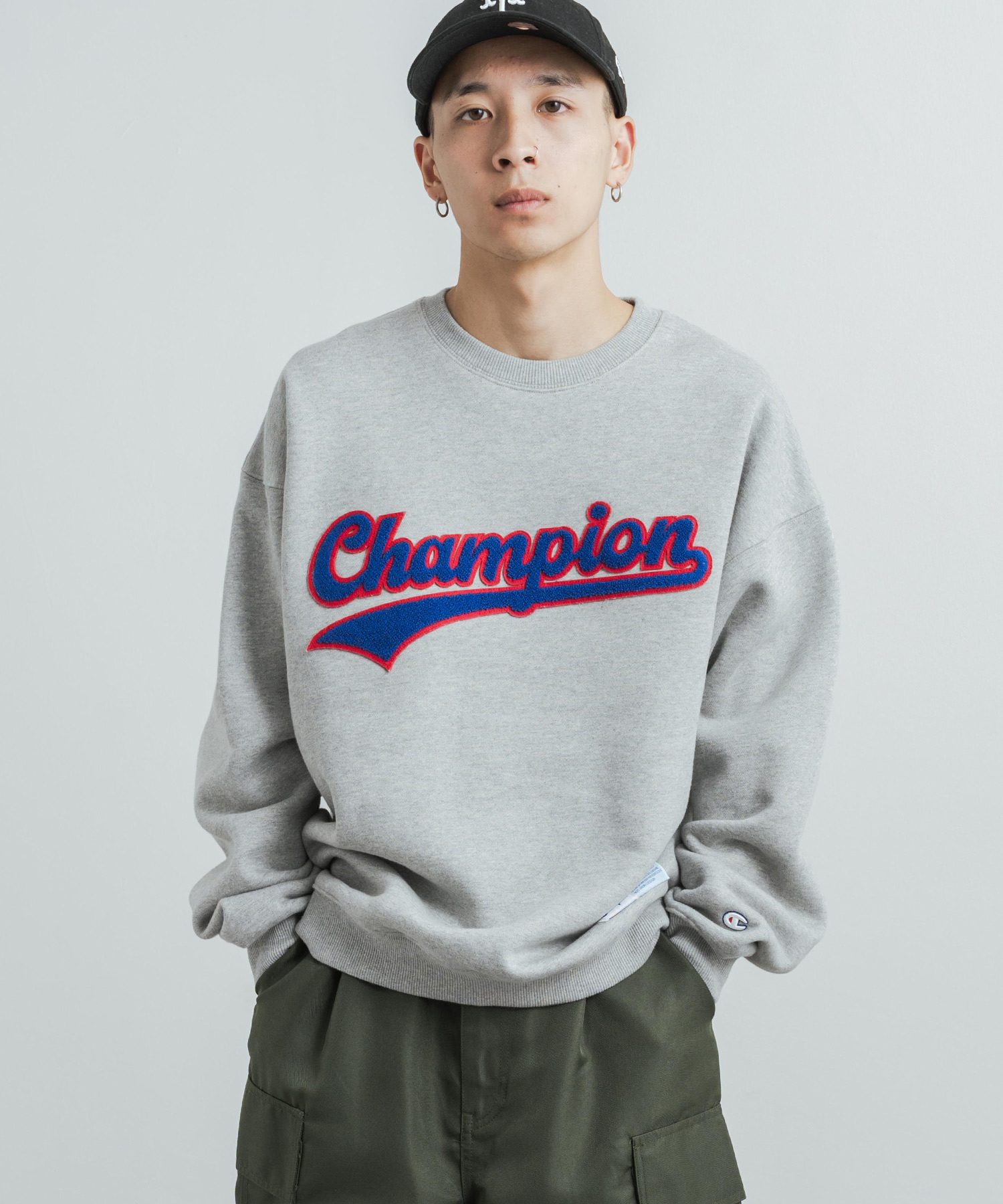 Champion チャンピオン トレーナー スウェット メンズ レディース ACTION STYLE アクションスタイル 裏起毛 刺繍 サガラ ロゴ ルーズ ビ