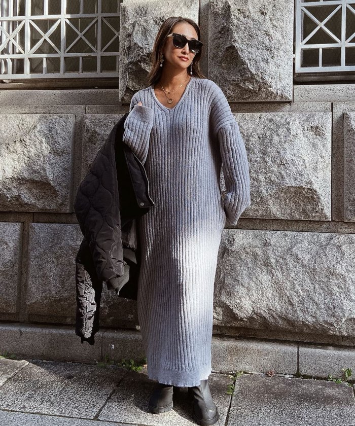 グレー ニット ワンピースの人気商品 通販 価格比較 価格 Com