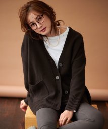 NIJYUSANKU（LARGE SIZE）(２３区（大きいサイズ）)/【CLASSY.1月号掲載】ウールカシミヤブレンド カーディガン/ダークブラウン系