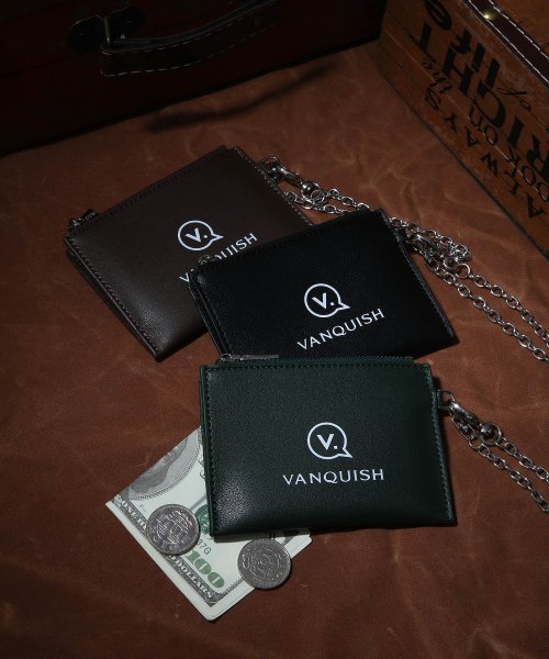 VANQUISH(ヴァンキッシュ　バッグ)/スムースチェーンストラップ財布/グリーン