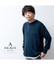  GENELESS(GENELESS)/ニット メンズ アンサンブル 2枚セット tシャツ 長袖 ハイゲージ メンズニット インナー セット/ブルー系1