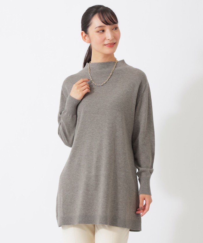 MY BASIC KNIT】 モックネックプルオーバーニット-