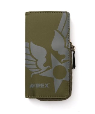AVIREX/iPhone 14 手帳ケース／サイドジップ／オリーブ/505039618