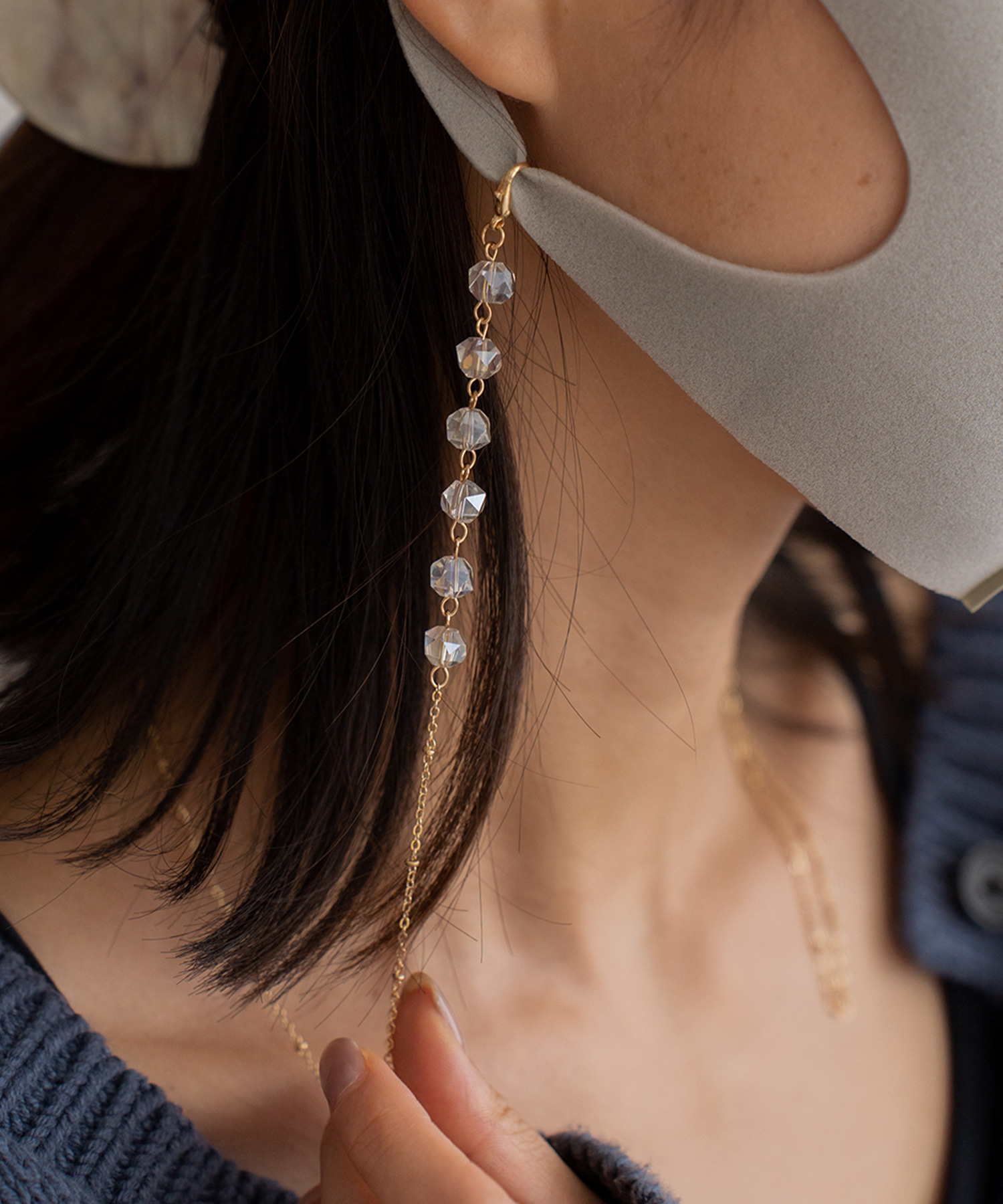 ♪525❤️ アンティーク ビーズ マスクチェーン メガネチェーン