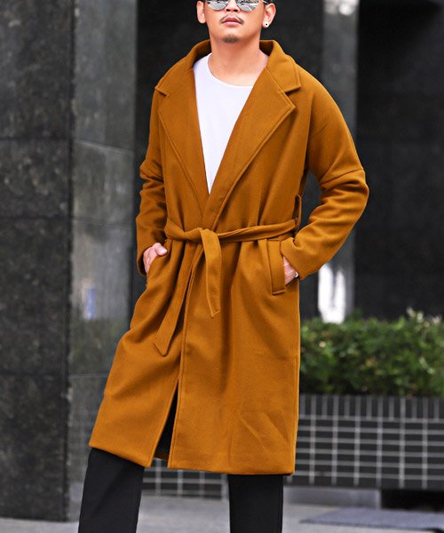 ウールライクロングチェスターコート チェスターコート メンズ ロング丈 ウールライク 秋冬 ラグスタイル Luxstyle Magaseek