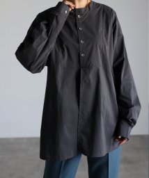 Fizz(フィズ)/スタンドカラーデザインシャツ AW【maiko_wear ×コラボ】/ブラック