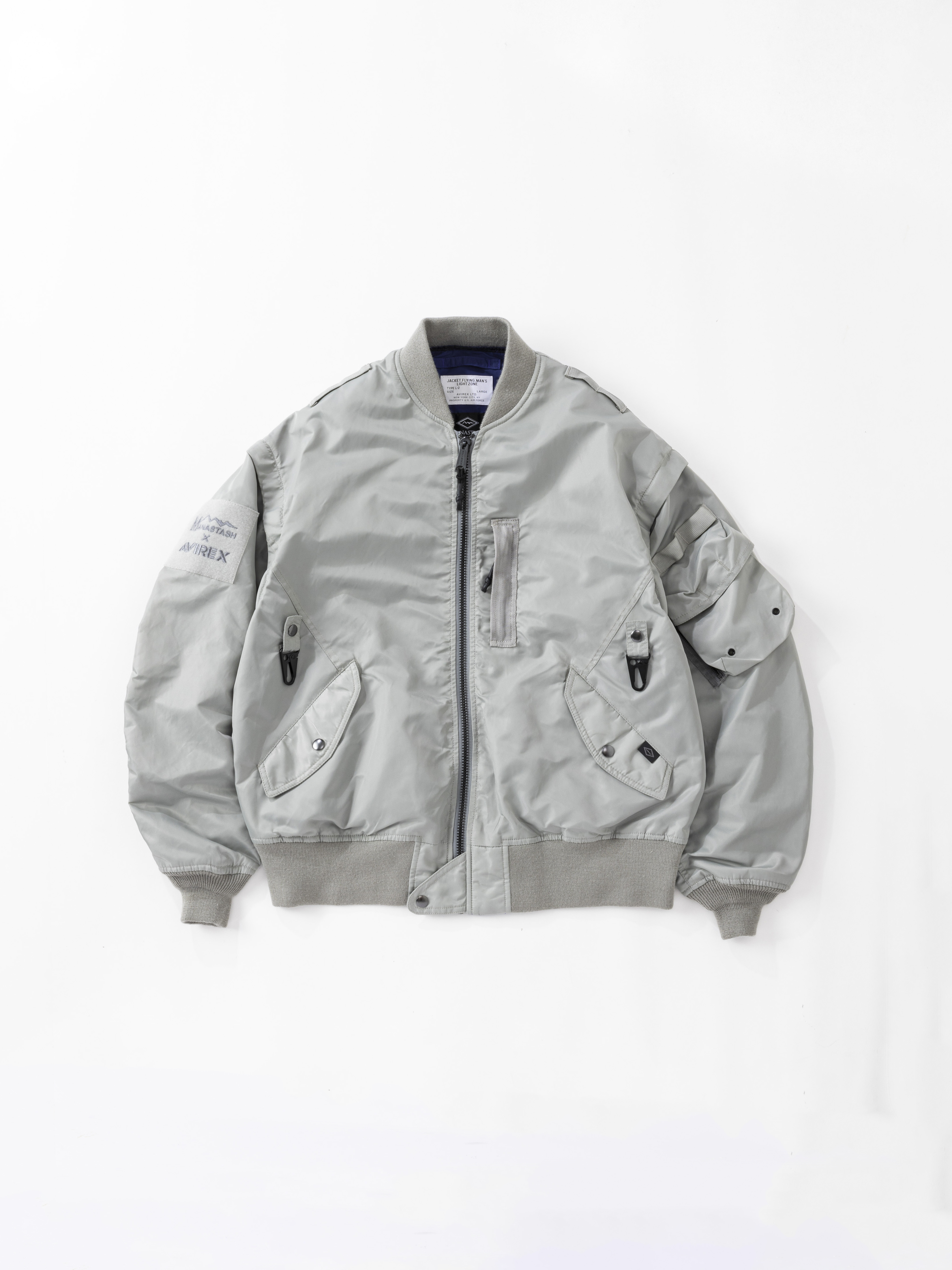 MANASTASH AVIREX フィールド L-2 MA-1ジャケット グレー MANASTASH