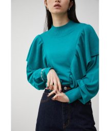 AZUL by moussy(アズールバイマウジー)/FRONT FRILL KNIT TOPS/TQ