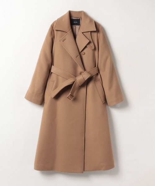 スプリットラグランロングコート ライトベージュ/サンドベージュ ネイビー/ダークネイビー キャメル/ライトブラウンの色味の違いに関しまして 生産時期が異なり釦が若干異なるためカラー表記を変更しておりますが 生地の色味は同一になります