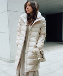 NIJYUSANKU（LARGE SIZE）(２３区（大きいサイズ）)/【洗える】シレータフタ ロング ダウンコート/ライトベージュ系