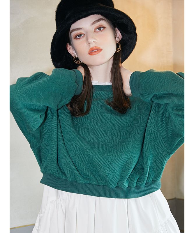 es monogramジャガードスウェットプルオーバー