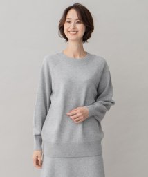 JIYU-KU(LARGE SIZE)(自由区（大きいサイズ）)/【洗える】ウールカシミヤブレンド ボートネックプルオーバー/ライトグレー系