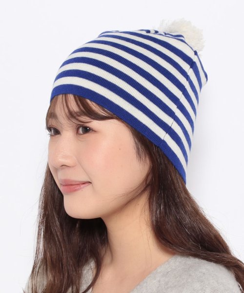 B.C STOCK　OUTLET(ベーセーストックアウトレット)/LE MONT SAINT MICHEL Bonnet pompon raye/ブルーA