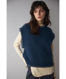 BLACK BY MOUSSY(ブラックバイマウジー)/hand knit stitch vest/BLU