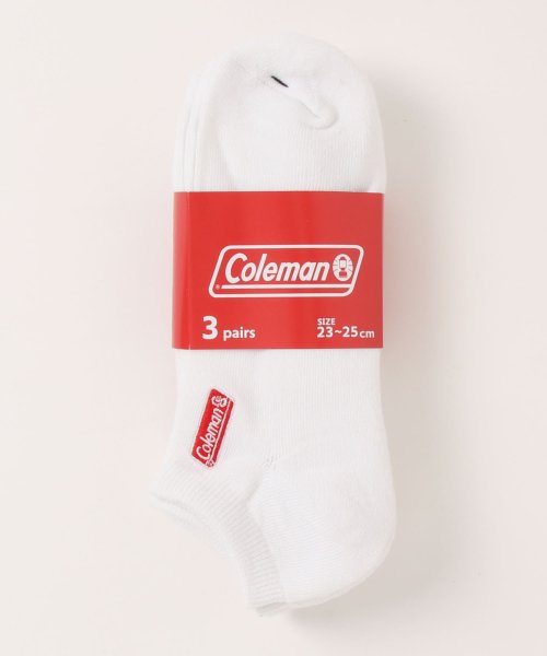 ar/mg(エーアールエムジー)/【78】【CM001】【Coleman】ワンポイント刺繍 3P SOCKS/ホワイト