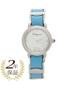 FERRAGAMO/フェラガモ 時計 レディース バリナ 22mm クォーツ ホワイト ブルー FERRAGAMO SFHT01322 レザー/505052157