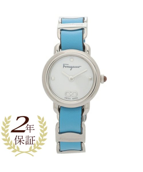 FERRAGAMO(フェラガモ)/フェラガモ 時計 レディース バリナ 22mm クォーツ ホワイト ブルー FERRAGAMO SFHT01322 レザー/その他
