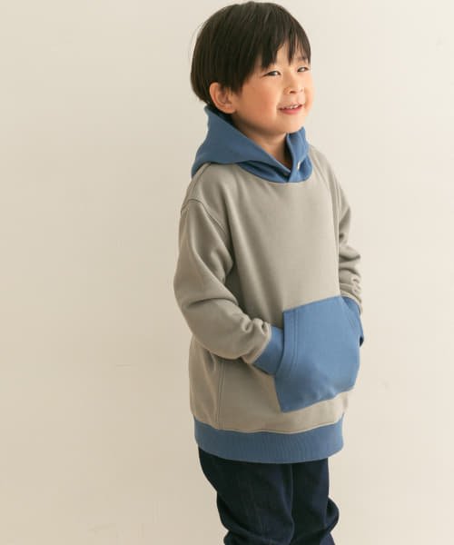 URBAN RESEARCH DOORS（Kids）(アーバンリサーチドアーズ（キッズ）)/配色裏毛ビッグフーディ(KIDS)/GRY