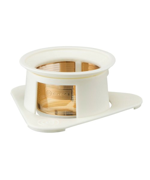 Cores(コレス)/コレス コーヒーフィルター Cores シングルカップゴールドフィルター フィルター コーヒードリッパー ステンレス 1杯 器具 紙フィルター不要 C211BK/ホワイト