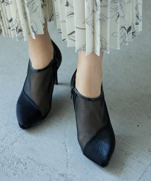 niana(ニアナ)/niana ニアナ 結婚式 ブーツ パンプス パーティーシューズ ショートブーツ ブーティ メッシュ シアー 透け感 ハイヒール 靴 小さいサイズ 大きいサイズ/ブラック